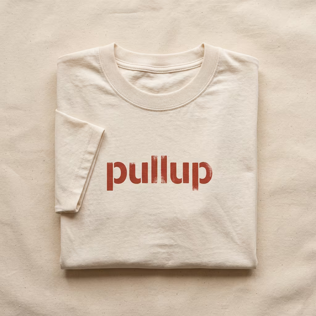 pullup heavy tee, cream colorway, flat-lay